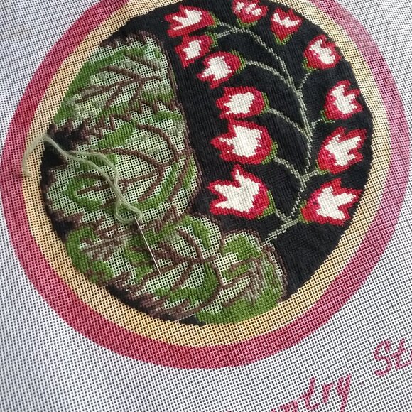 Unfinished Floral Embroidery Tapestry From The Country Store - Picture 2 of 4